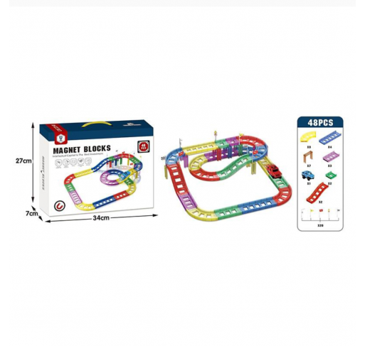 Circuit de Course Automobile Magnetique 47 Pièces | Edunova