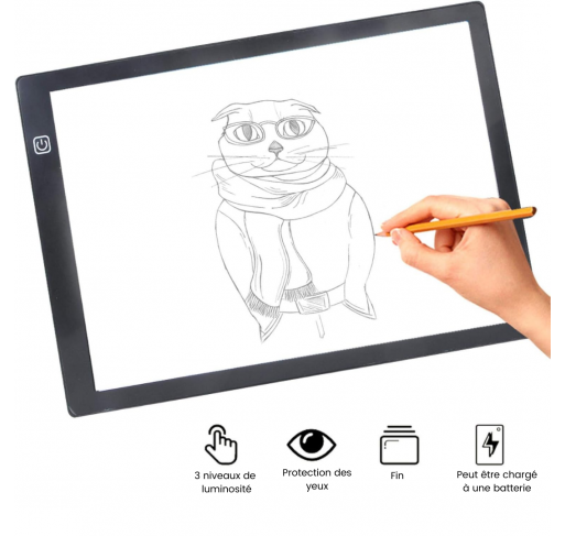 Tablette Lumineuse A3 pour Dessin et Ecriture - Arts créatifs | Edunova