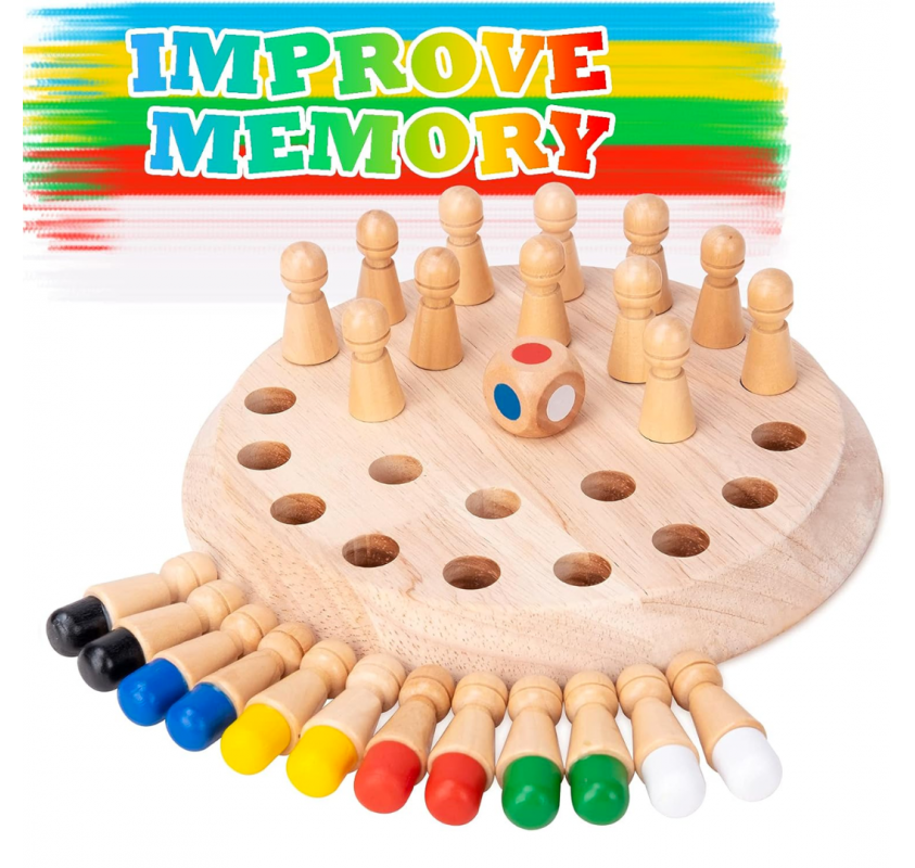 Jeu D'échecs et Mémory en Bois | Edunova Maroc