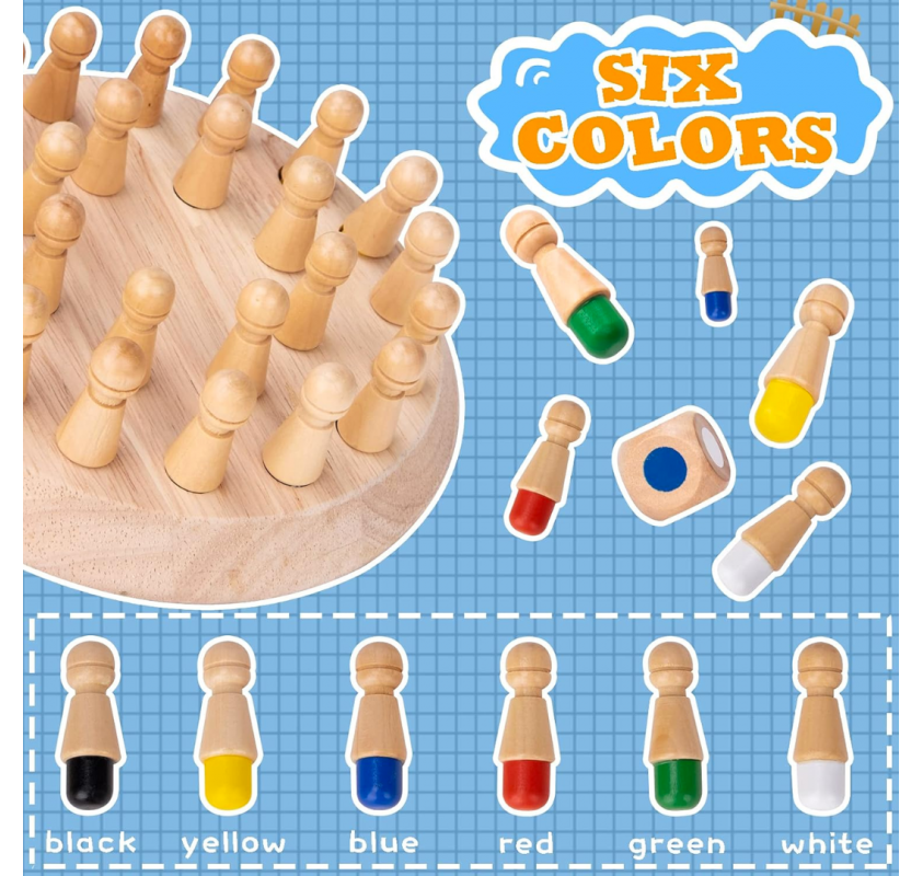 Jeu D'échecs et Mémory en Bois | Edunova Maroc