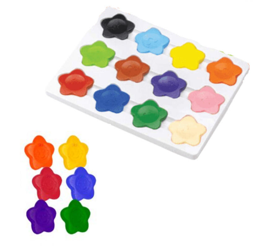 12 Crayons de Cire en Forme de Fleur - Arts créatifs | Edunova