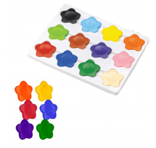 12 Crayons de Cire en Forme de Fleur - Arts créatifs | Edunova