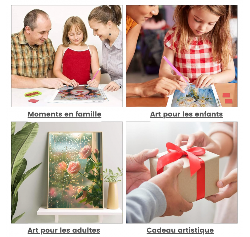 Peinture de Diamants 5d : Bouquet de Fleurs (30x30 Cm) |...