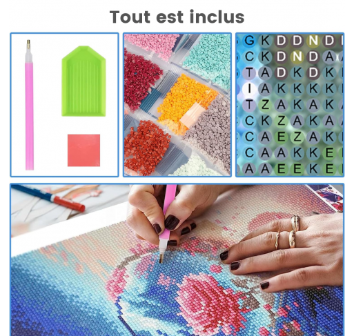 Peinture de Diamants 5d : Bouquet de Fleurs (30x30 Cm) |...
