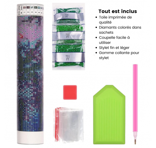 Peinture de Diamants 5d : Bouquet de Fleurs (30x30 Cm) |...