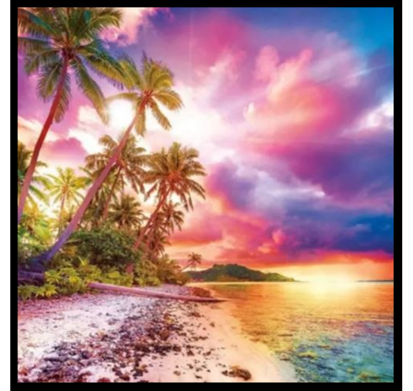Peinture de Diamants 5d : Coucher de Soleil (30x30 Cm) - Arts créatifs | Edunova