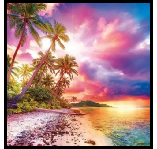 Peinture de Diamants 5d : Coucher de Soleil (30x30 Cm) - Arts créatifs | Edunova