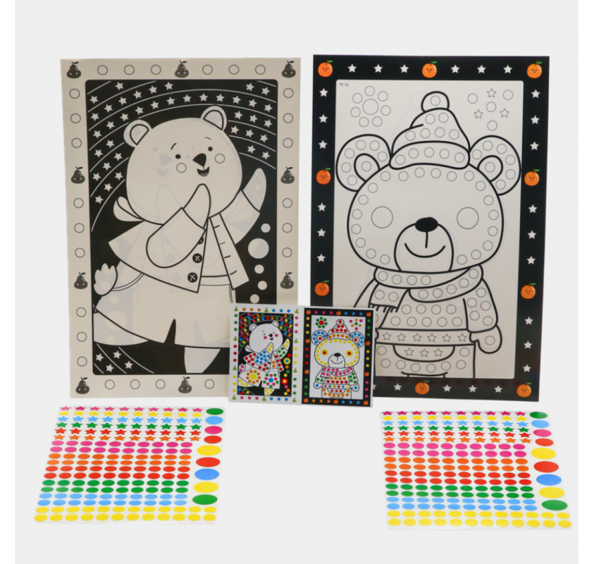 Kit Créatif Posters + Gommettes- Ours - Arts créatifs | Edunova