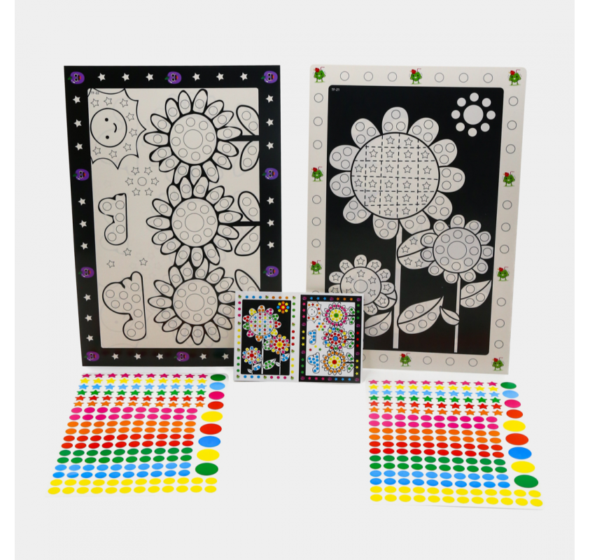 Kit Créatif Posters + Gommettes- Fleurs - Arts créatifs | Edunova