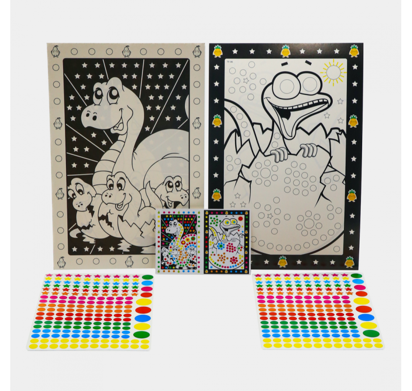 Kit Créatif Posters + Gommettes- Dinosaures - Arts créatifs | Edunova