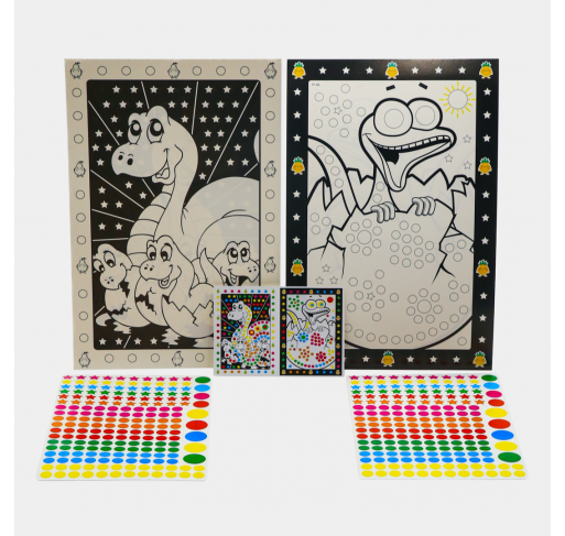 Kit Créatif Posters + Gommettes- Dinosaures - Arts créatifs | Edunova
