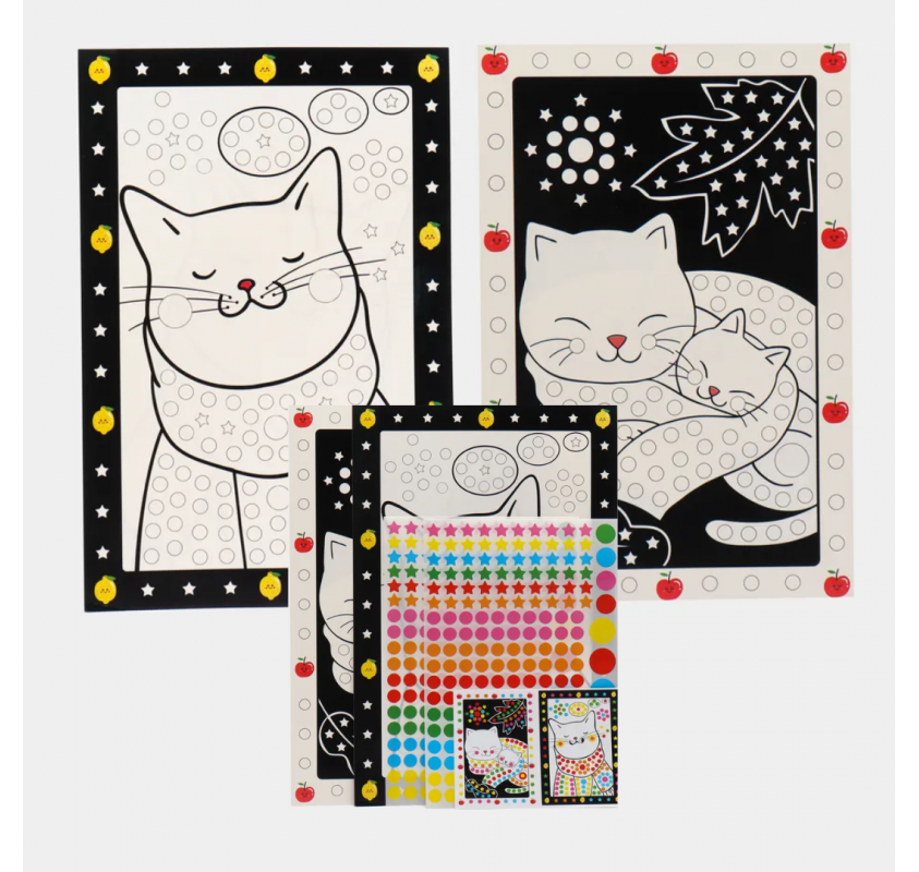 Kit Créatif Posters + Gommettes- Chats - Arts créatifs | Edunova