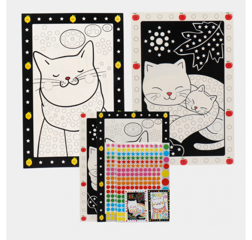 Kit Créatif Posters + Gommettes- Chats - Arts créatifs | Edunova