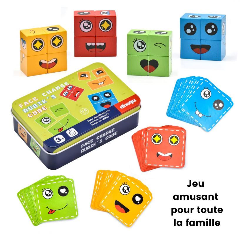 Jeu des Expressions de Visages en Bois | Edunova Maroc