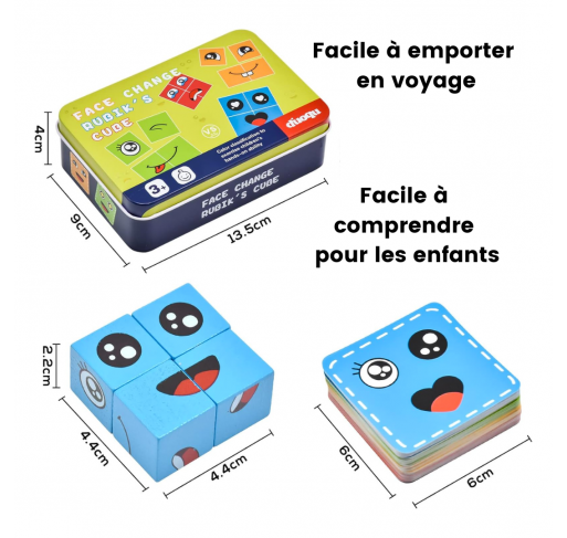 Jeu des Expressions de Visages en Bois | Edunova Maroc