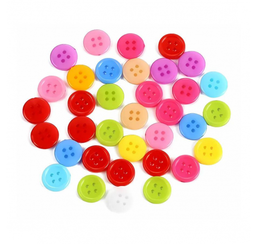 Lot de 40 Boutons Multicolores 17mm - Matériel Montessori | Edunova