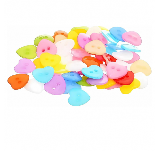 39 Boutons Coeurs Multicolores 14mm - Matériel Montessori | Edunova