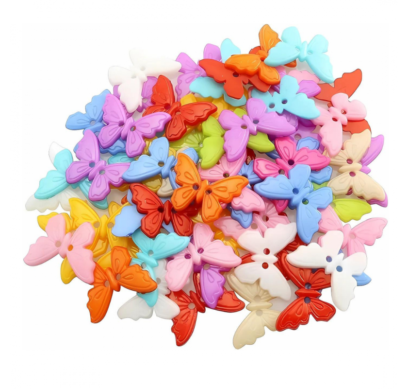 30 Boutons Papillons Multicolores 20mm - Matériel Montessori | Edunova