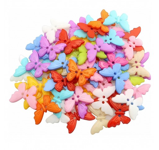 30 Boutons Papillons Multicolores 20mm - Matériel Montessori | Edunova