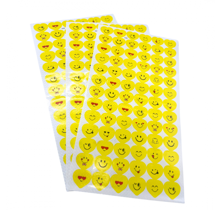 198 Gommettes Coeurs Emojis Jaunes 16 Mm - Arts créatifs | Edunova