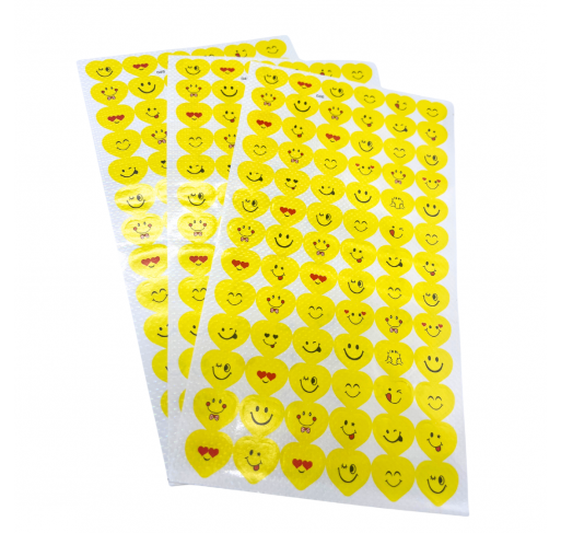198 Gommettes Coeurs Emojis Jaunes 16 Mm - Arts créatifs | Edunova