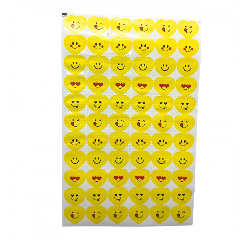 198 Gommettes Coeurs Emojis Jaunes 18 Mm - Arts créatifs | Edunova