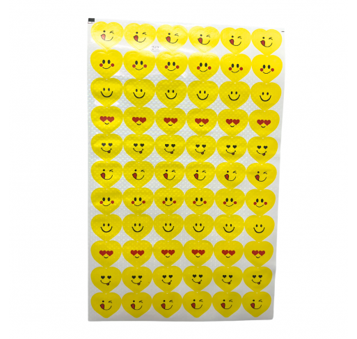198 Gommettes Coeurs Emojis Jaunes 18 Mm - Arts créatifs | Edunova