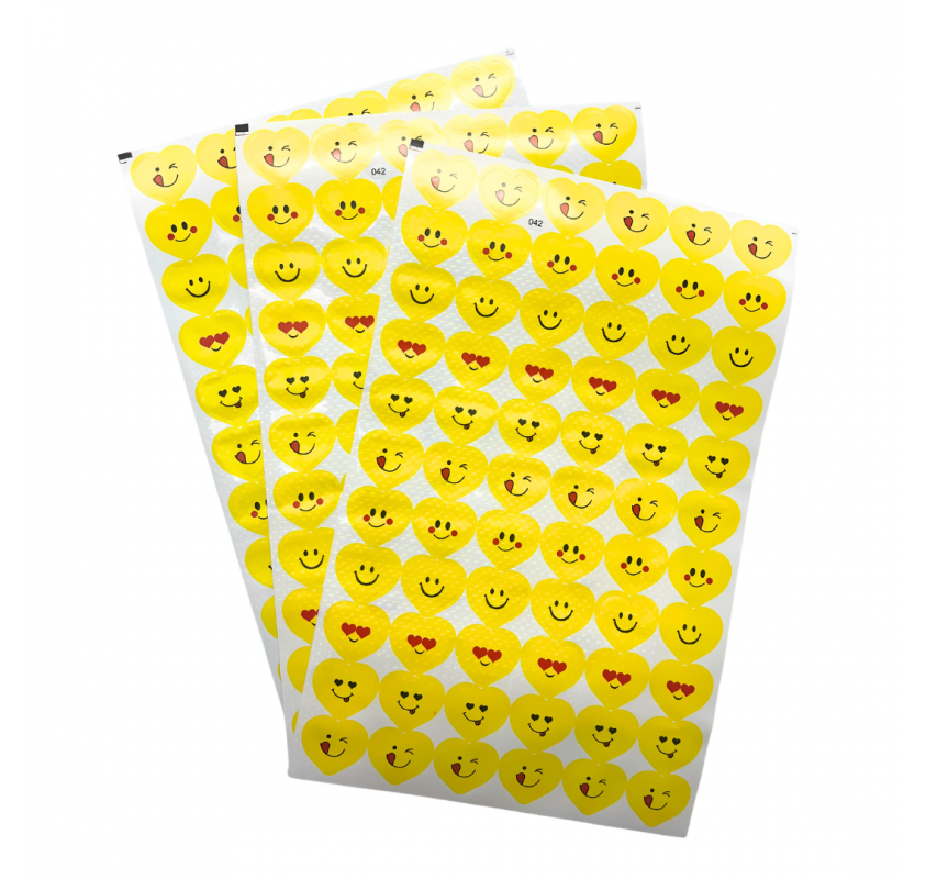198 Gommettes Coeurs Emojis Jaunes 18 Mm | Edunova Maroc