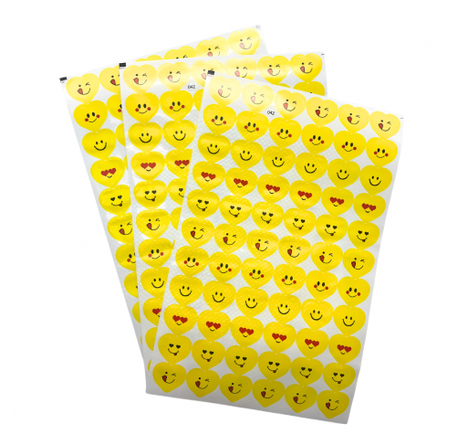 198 Gommettes Coeurs Emojis Jaunes 18 Mm | Edunova Maroc
