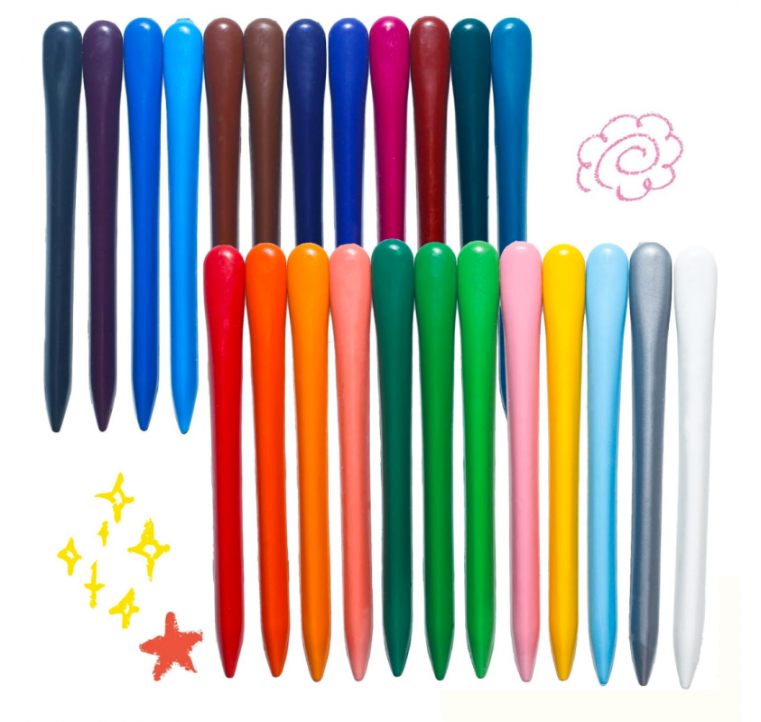 18 Crayons Triangulaires Double Face | Edunova Maroc