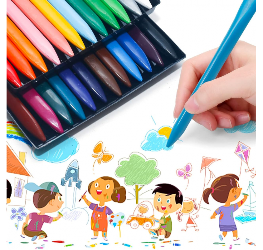 18 Crayons Triangulaires Double Face | Edunova Maroc