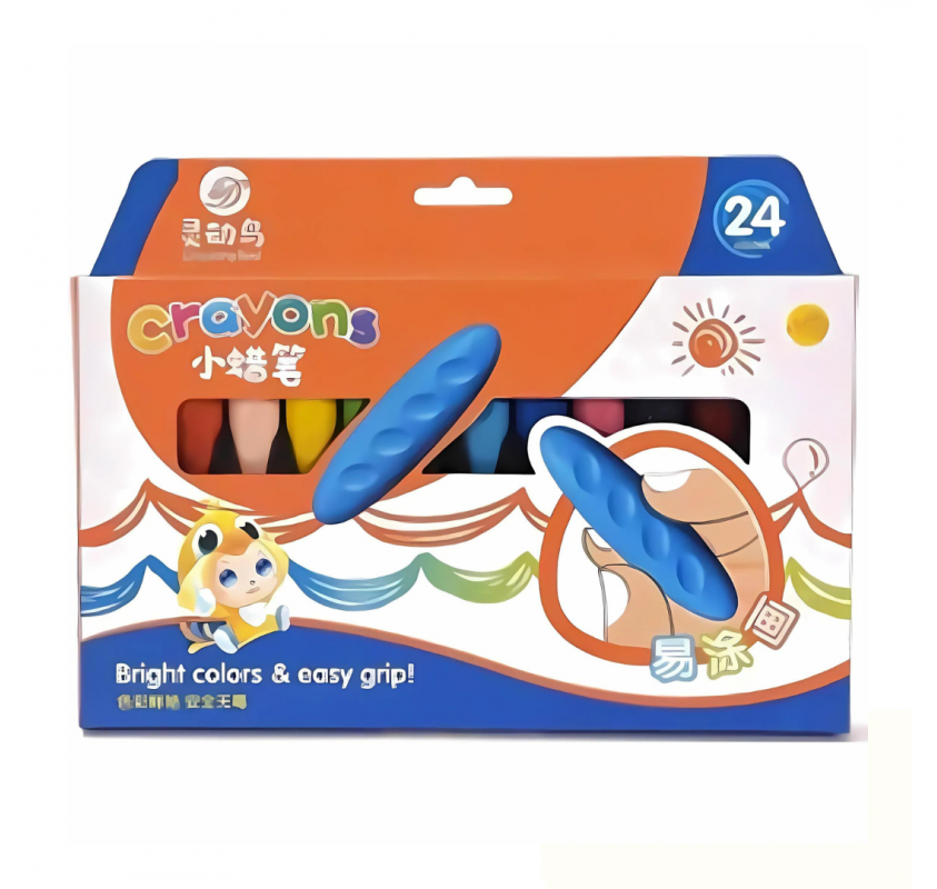 24 Crayons de Cire Cacahuète pour Petits - Arts créatifs | Edunova