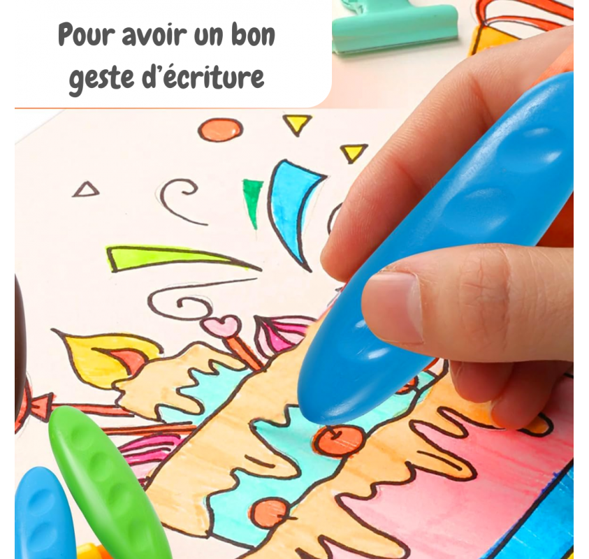 24 Crayons de Cire Cacahuète pour Petits | Edunova Maroc