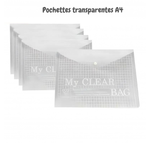 5 Porte-documents A4 Transparents - Arts créatifs | Edunova