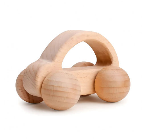 Hochet en Hêtre en Forme de Voiture - Matériel Montessori | Edunova