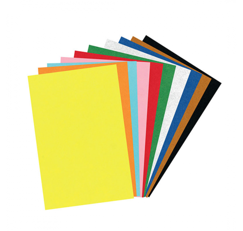 10 Feuilles Feutrine A4 - 10 Couleurs - Arts créatifs | Edunova