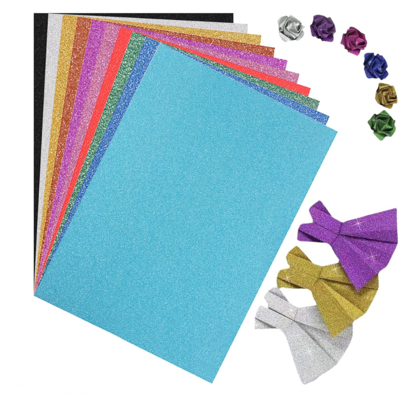 Papier Cartonné Pailleté A4 - 10 Couleurs - Arts créatifs | Edunova