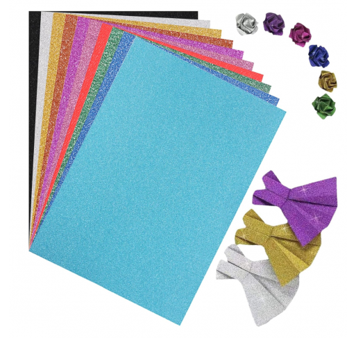 Papier Cartonné Pailleté A4 - 10 Couleurs - Arts créatifs | Edunova