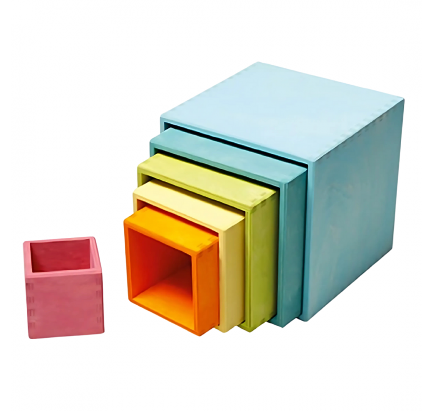 Ensemble de 6 Boîtes Grand Modèle Tons Pastel | Edunova
