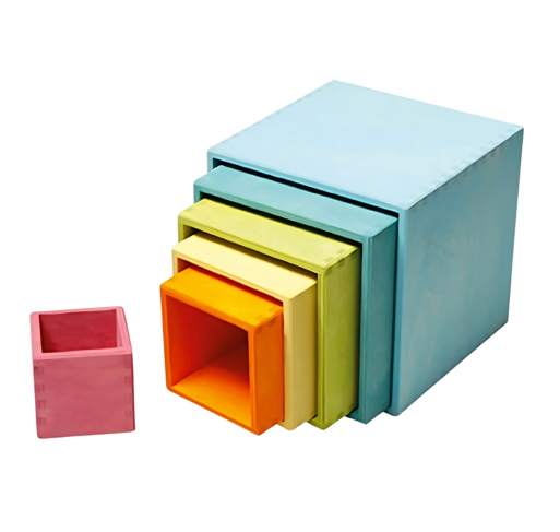 Ensemble de 6 Boîtes Grand Modèle Tons Pastel | Edunova