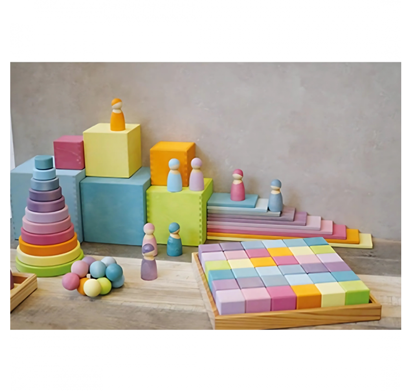 Ensemble de 6 Boîtes Grand Modèle Tons Pastel | Edunova