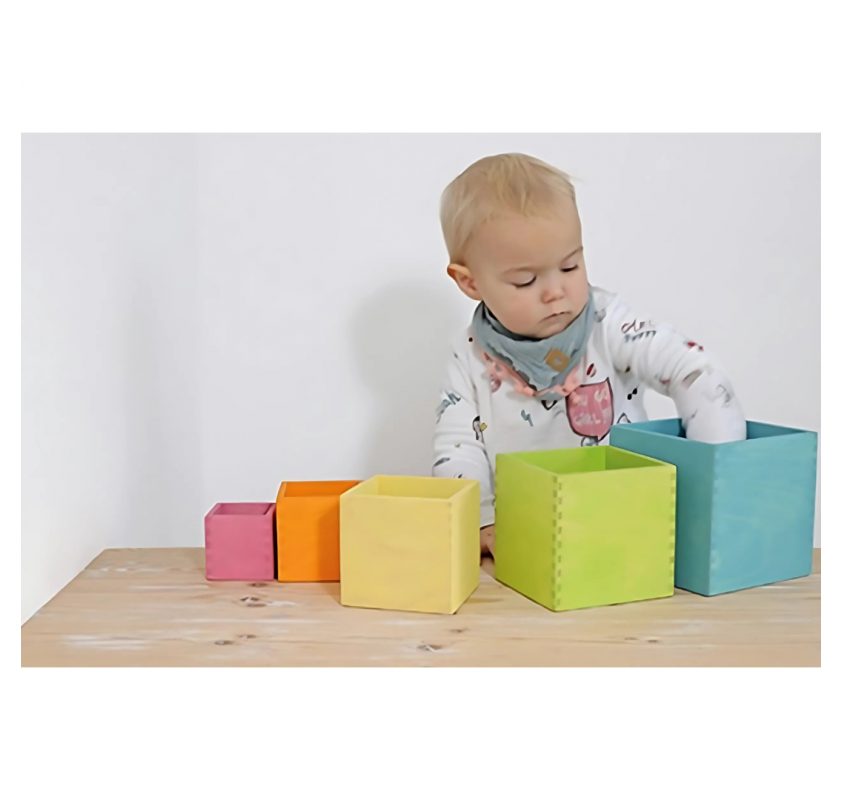 Ensemble de 6 Boîtes Grand Modèle Tons Pastel | Edunova