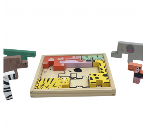Puzzles Tangram des Animaux Sauvages en Bois - Jeux éducatifs | Edunova 2