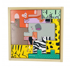 Puzzles Tangram des Animaux Sauvages en Bois - Jeux éducatifs | Edunova