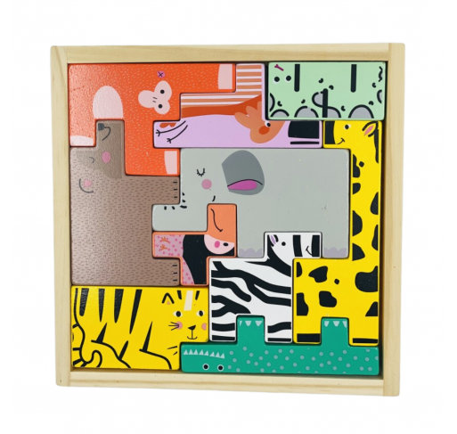 Puzzles Tangram des Animaux Sauvages en Bois - Jeux éducatifs | Edunova