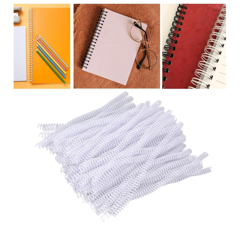 100 Spirales Plastique pour Machine a Reliure - Arts créatifs | Edunova