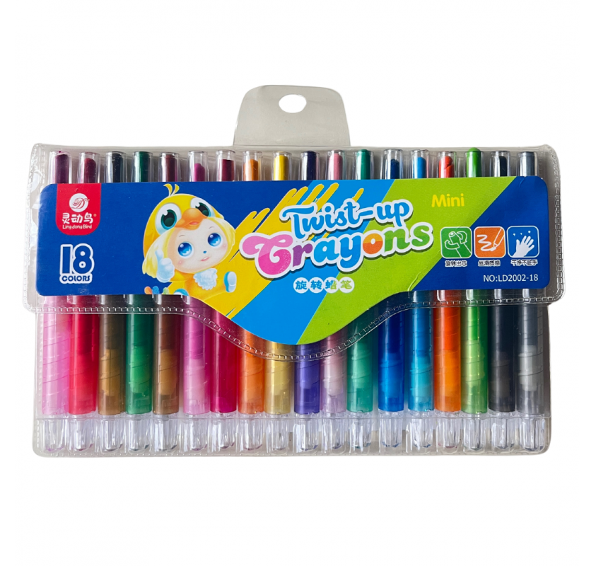 18 Crayons Twist Up - Arts créatifs | Edunova