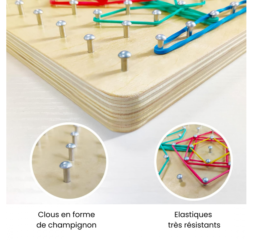 Planche Géoboard en Bois Double Face | Edunova Maroc